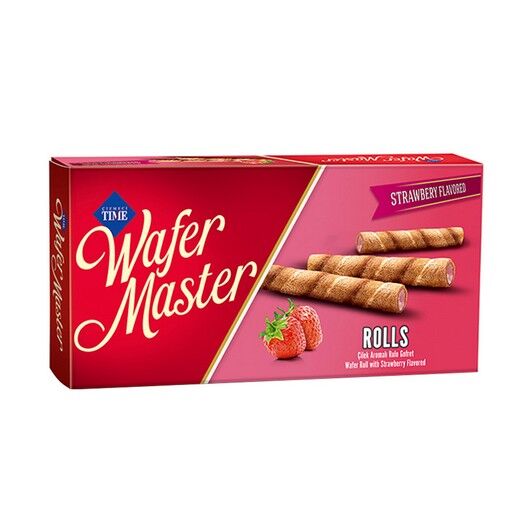 Wafer Master Çilek Aromalı Roll 65G
